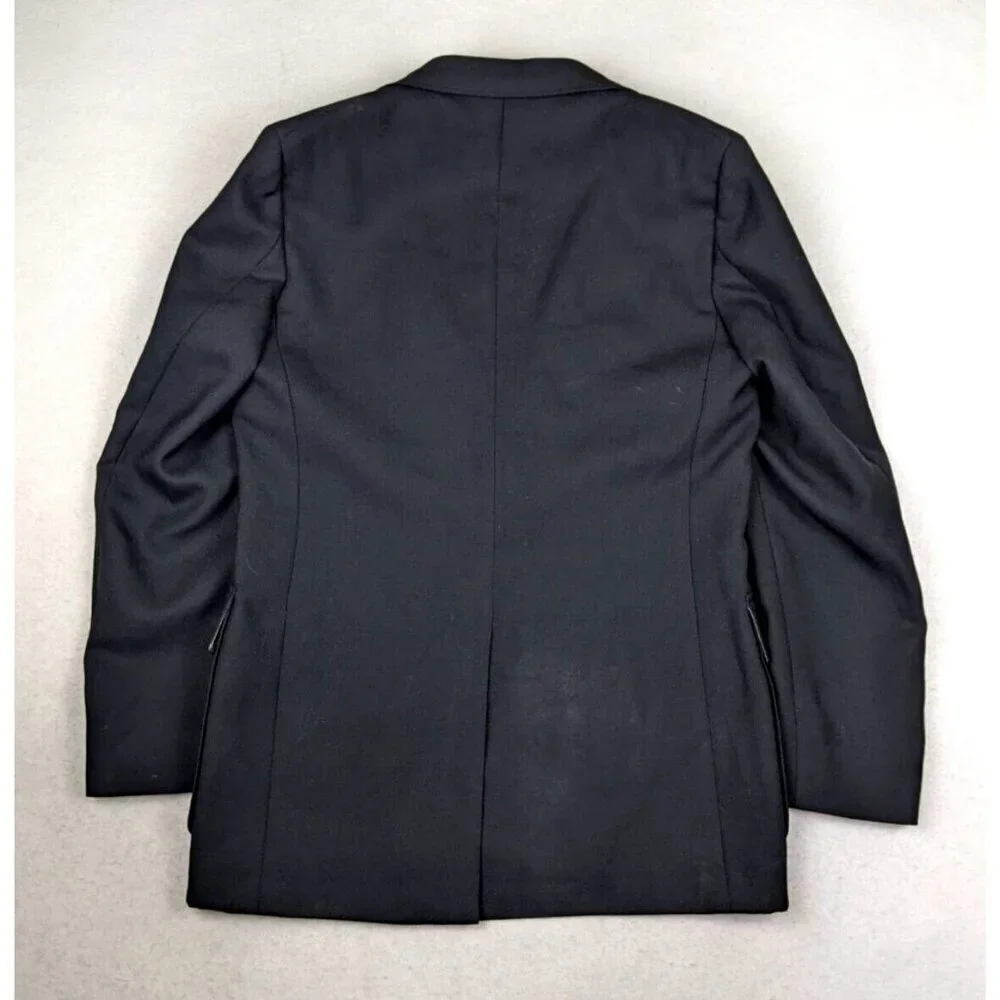 VINTAGE MEN'S BLACK BLAZER JACKET SPORT COAT - VANJULIAN - SIZE 39R